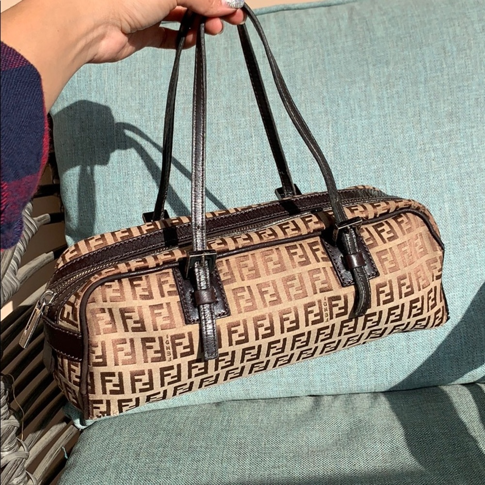 FENDI Zucchino canvas shoulder bag